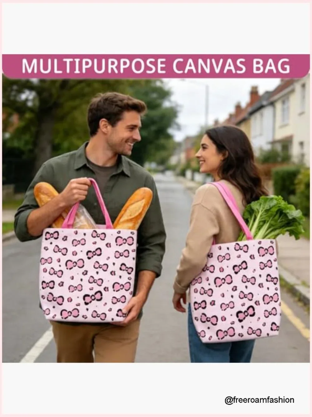 Small Canvas Tote Bag with Inner Pocket, Lightweight Reusable Polyester